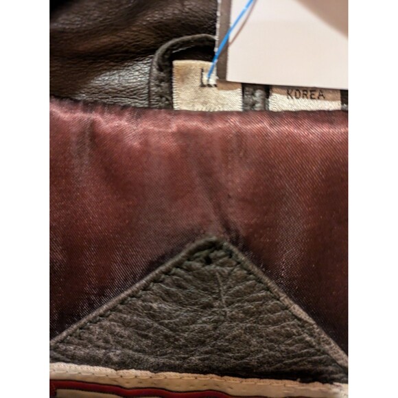 VTG Boulder Ridge Mens L Black Leather Jacket Bomber - Picture 11 of 16